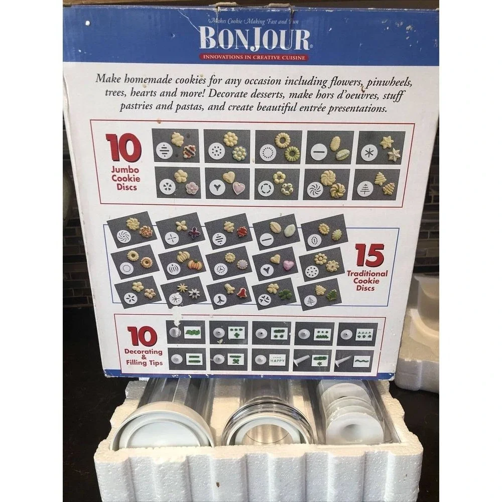 Bonjour Cookie Factory and Decorating Kit Battery‎ Powered 39 Piece Set